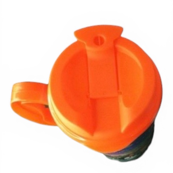 Disney Parks 16 oz Refillable Resort Mug Orange Lid with Full Wrap Characters - Picture 4 of 8